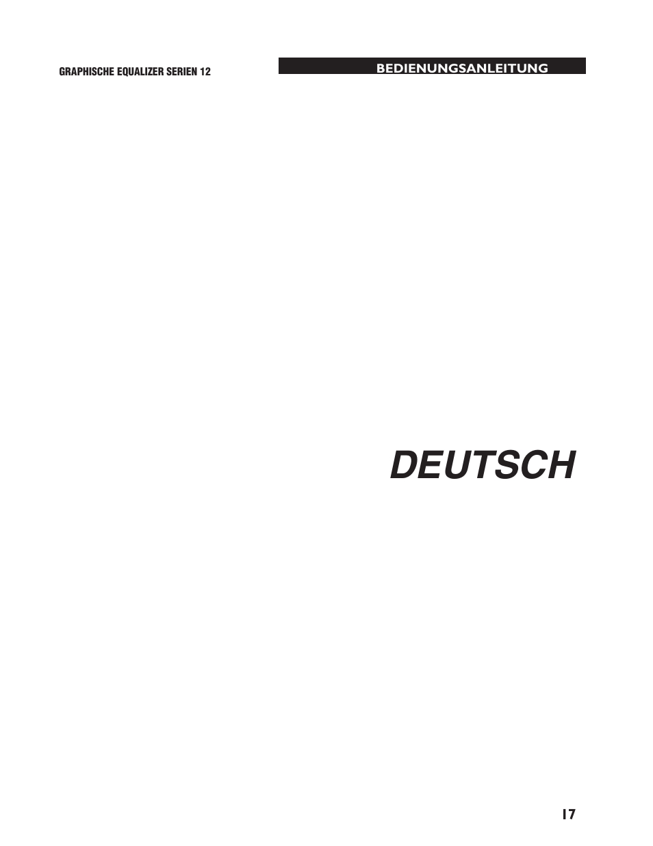 Deutsch | dbx 1231 Equalizer User Manual | Page 21 / 44