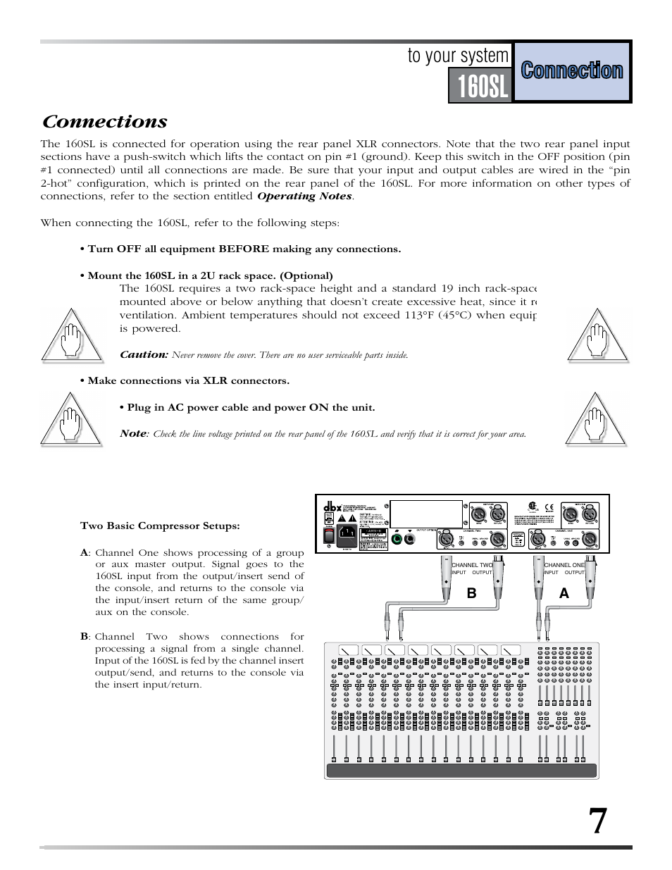 Series, 160s, 160sl | Operations, Technical, Manual, Connection, Connection installation installation, Introduction, Controls | dbx 160SL User Manual | Page 11 / 32