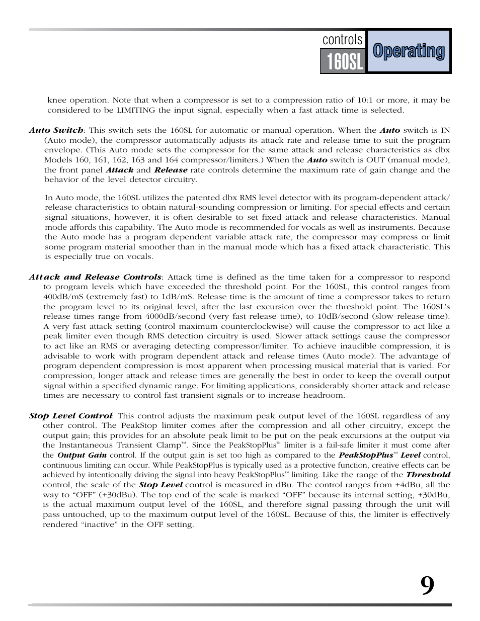 Series, 160s, 160sl | dbx 160SL User Manual | Page 13 / 32