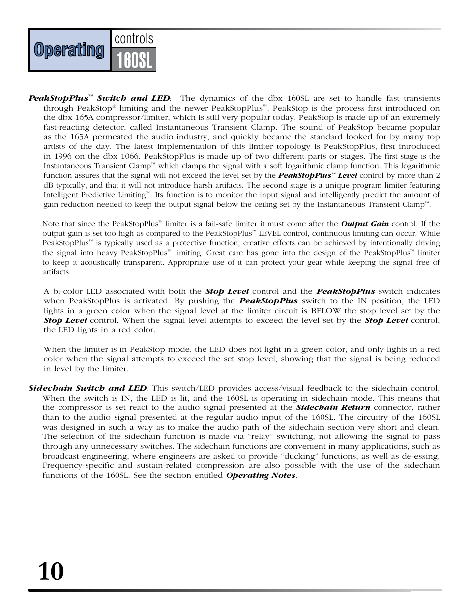Series, 160s, 160sl | dbx 160SL User Manual | Page 14 / 32