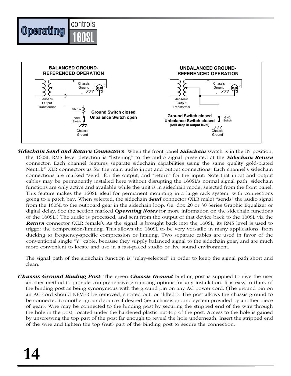 Series, 160s, 160sl | Operations, Technical, Manual, Connection, Connection installation installation, Introduction | dbx 160SL User Manual | Page 18 / 32