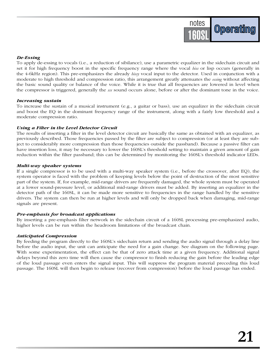 Series, 160s, 160sl | dbx 160SL User Manual | Page 25 / 32
