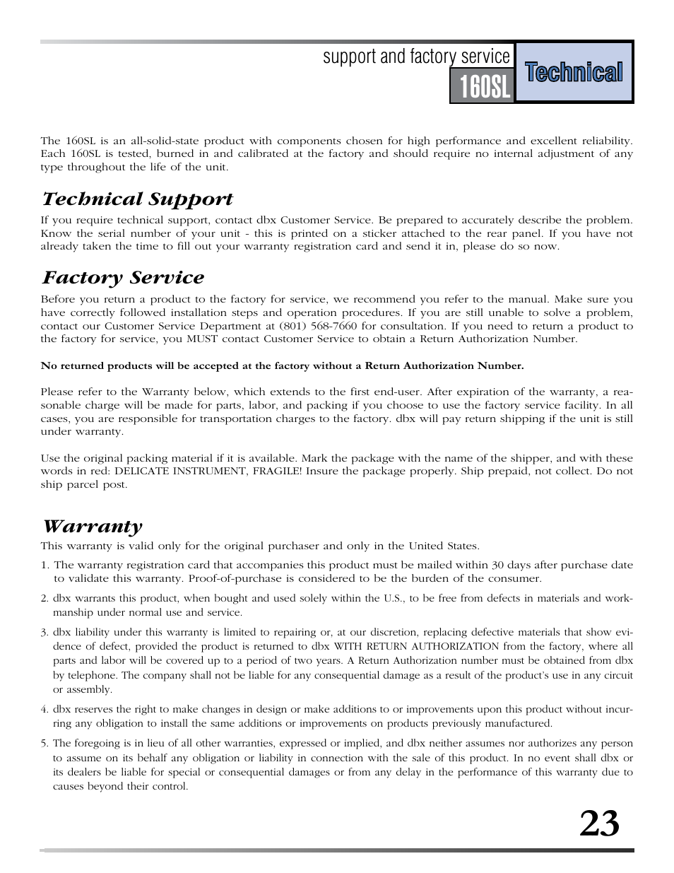Series, 160s, 160sl | dbx 160SL User Manual | Page 27 / 32