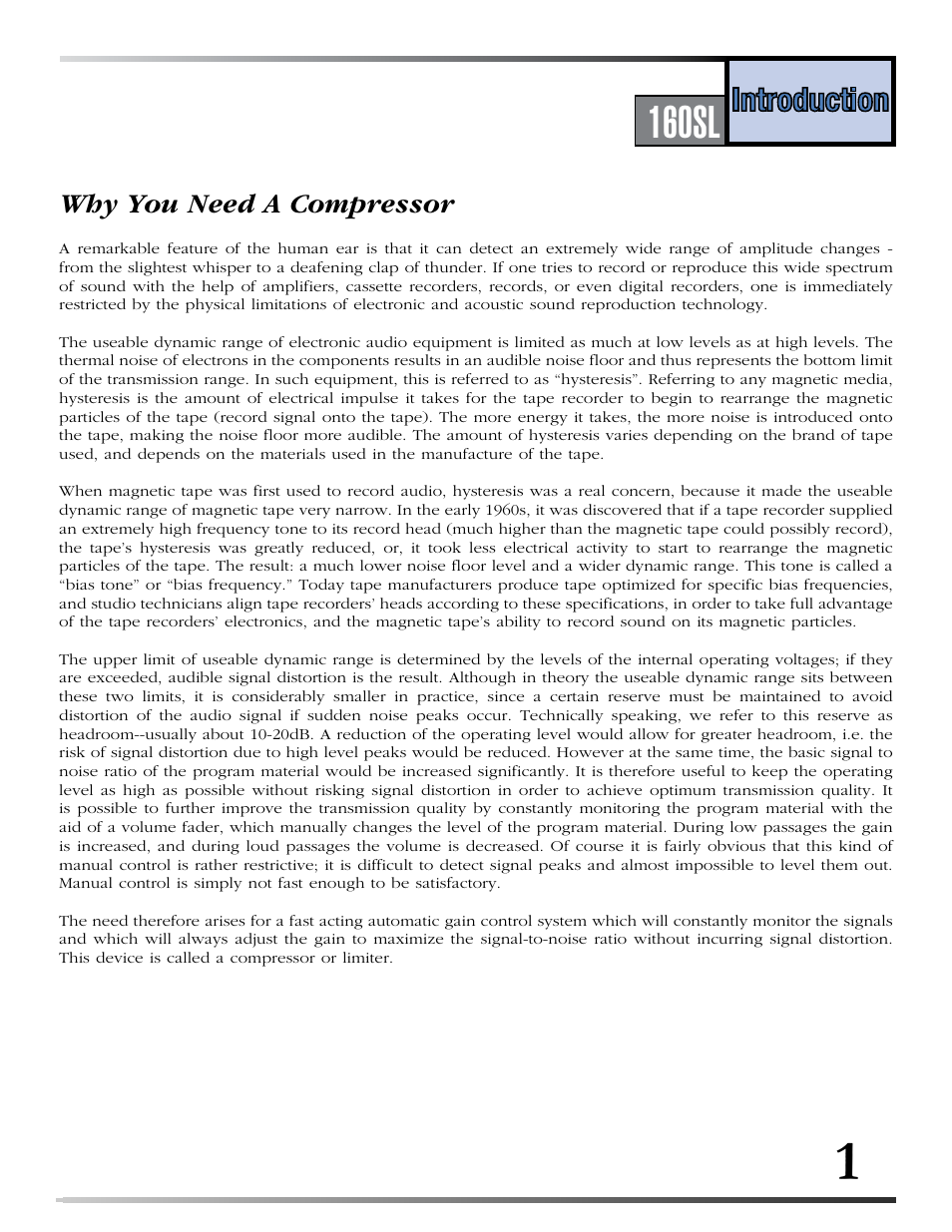 Series, 160s, 160sl | dbx 160SL User Manual | Page 5 / 32