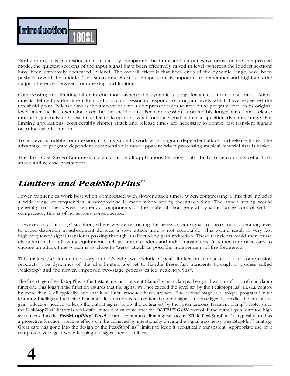 Series, 160s, 160sl | dbx 160SL User Manual | Page 8 / 32