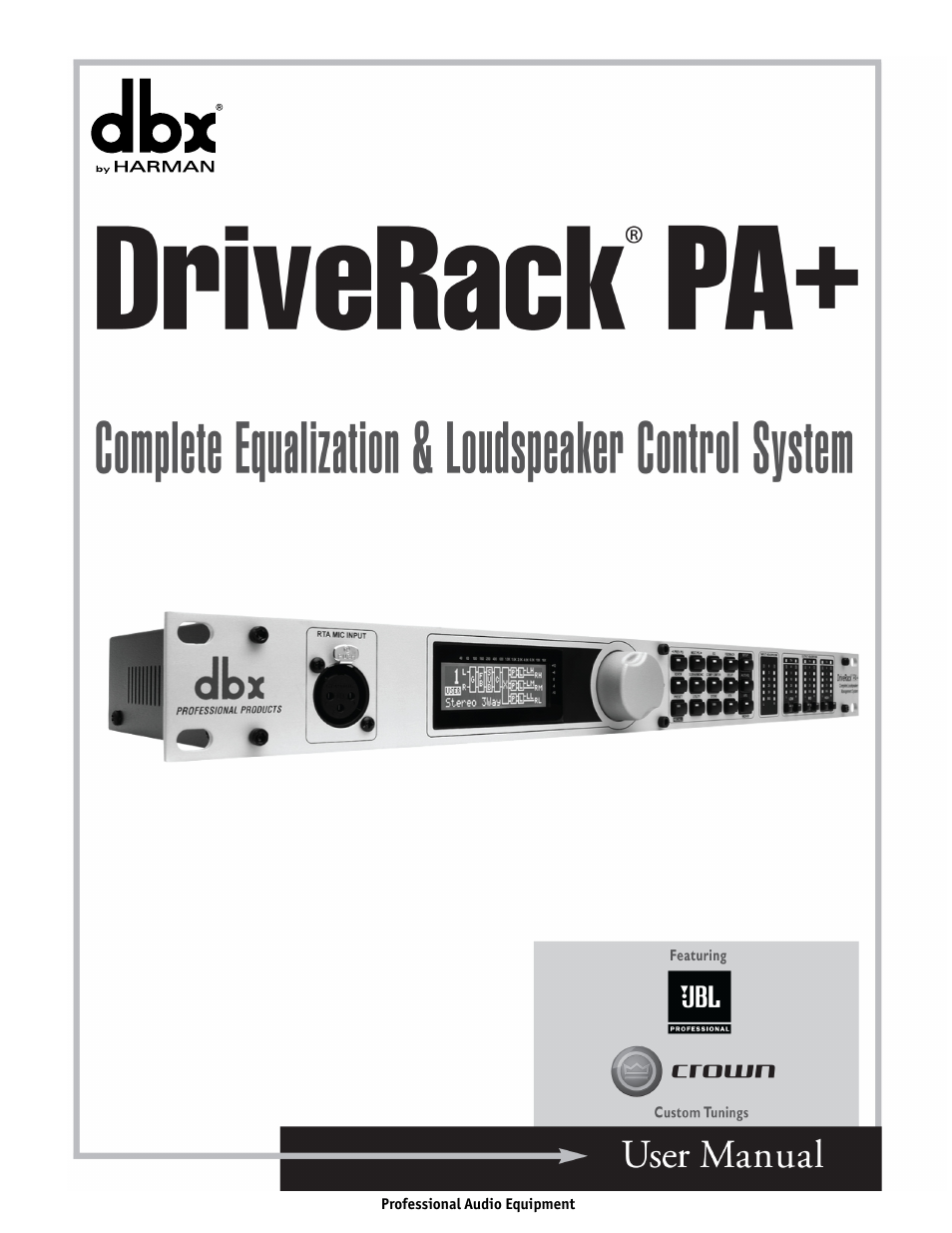 dbx DriveRack PA+ User Manual | 40 pages