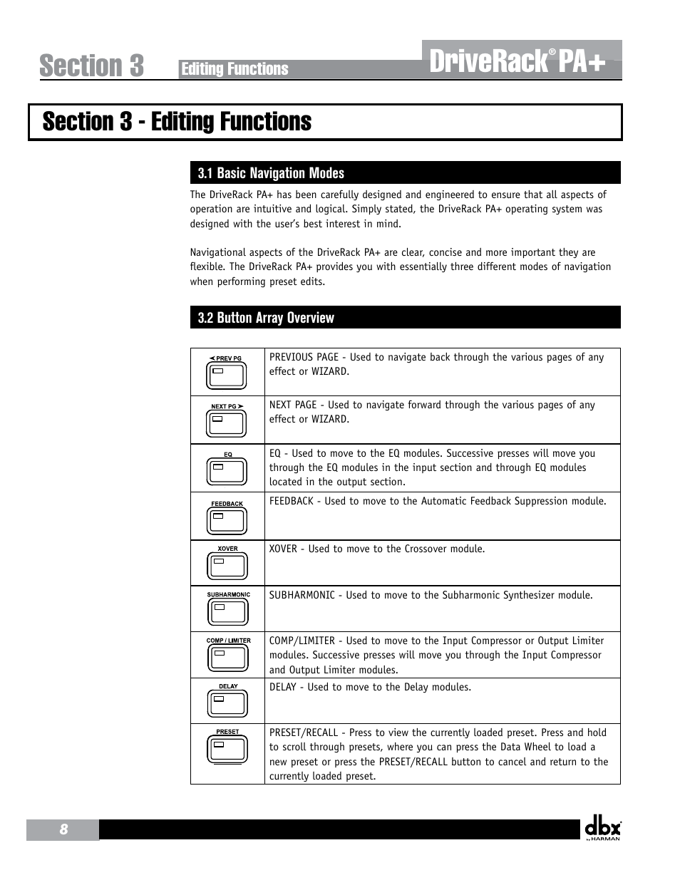 Driverack | dbx DriveRack PA+ User Manual | Page 12 / 40