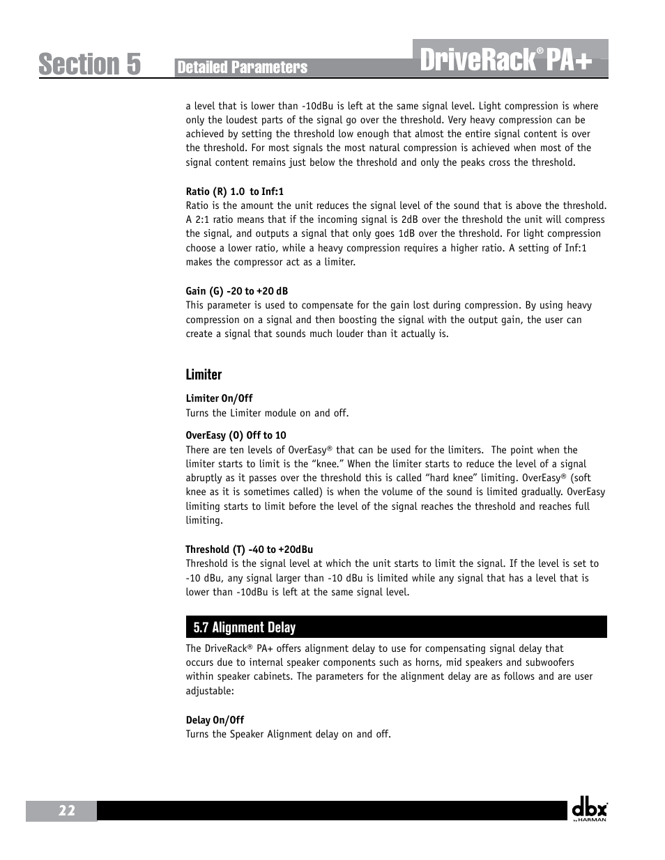 Driverack | dbx DriveRack PA+ User Manual | Page 26 / 40