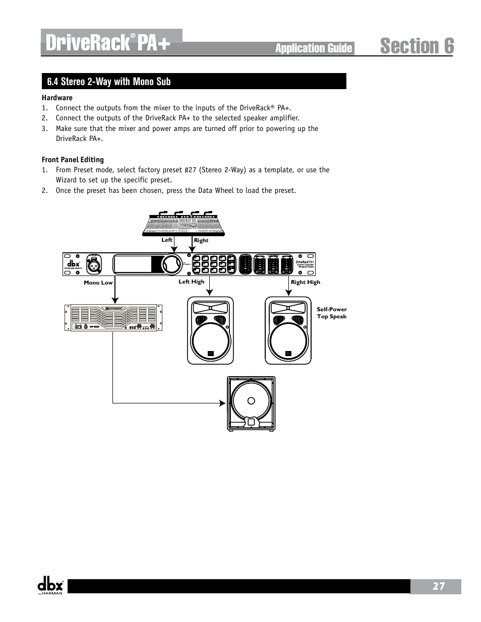 Driverack, Application guide | dbx DriveRack PA+ User Manual | Page 31 / 40