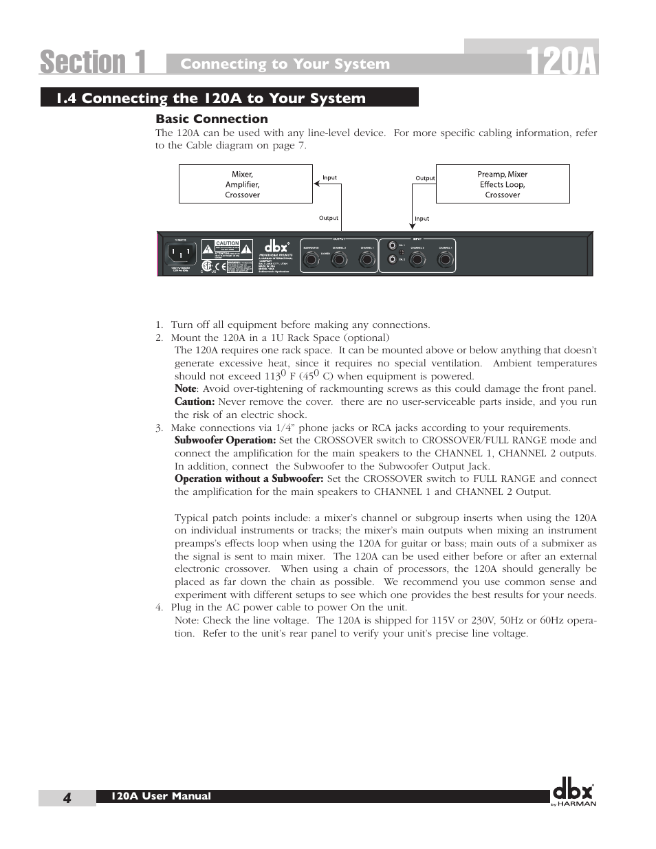 120a | dbx 120A User Manual | Page 12 / 16