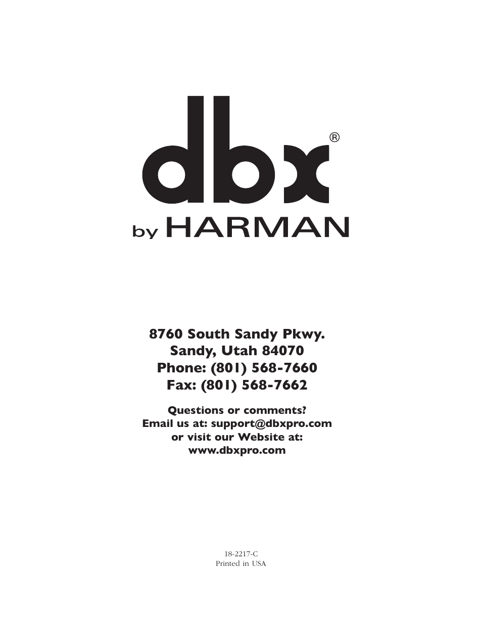 dbx 120A User Manual | Page 16 / 16