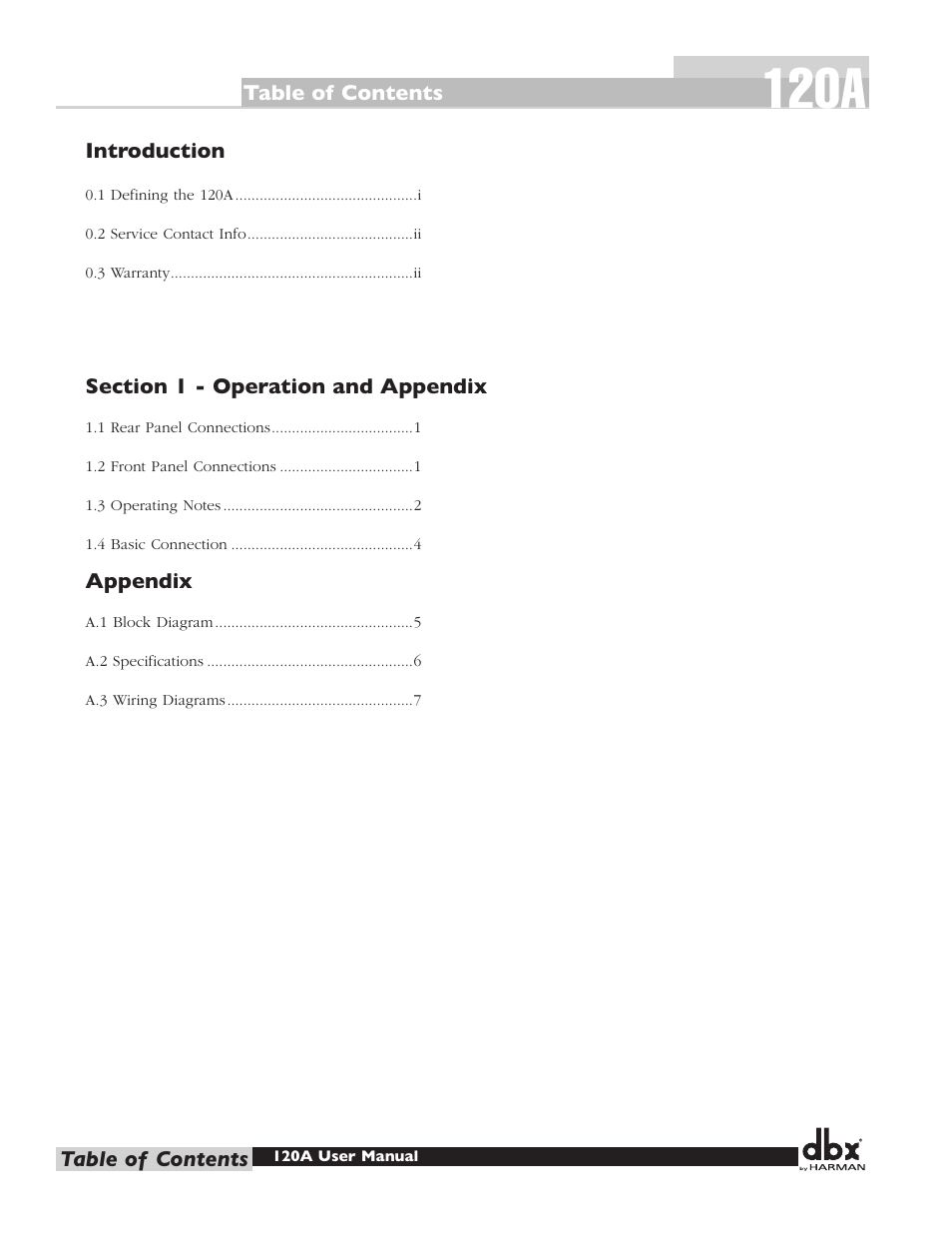 120a | dbx 120A User Manual | Page 4 / 16