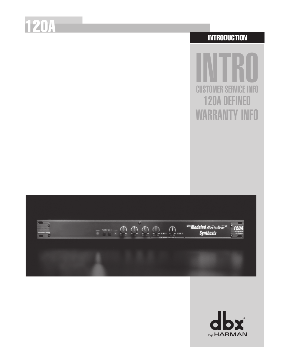 Intro, 120a | dbx 120A User Manual | Page 5 / 16