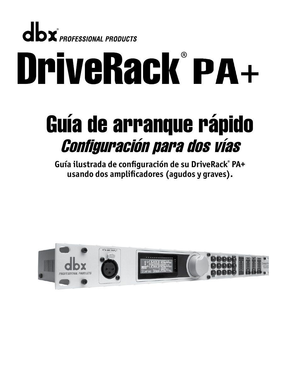 dbx DriveRack PA+ Quickstart Guide User Manual | 16 pages