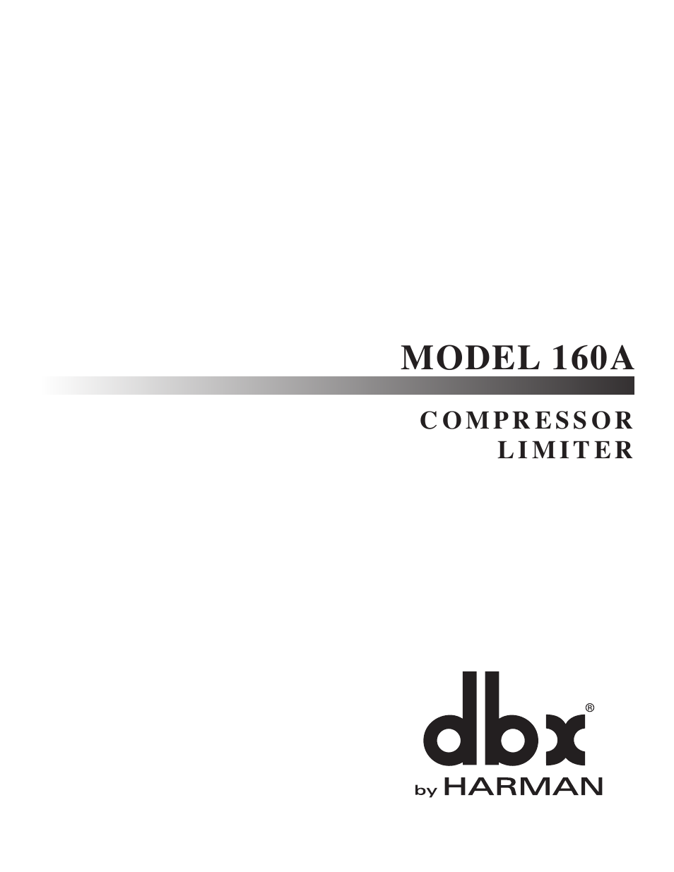 dbx 160A User Manual | 20 pages