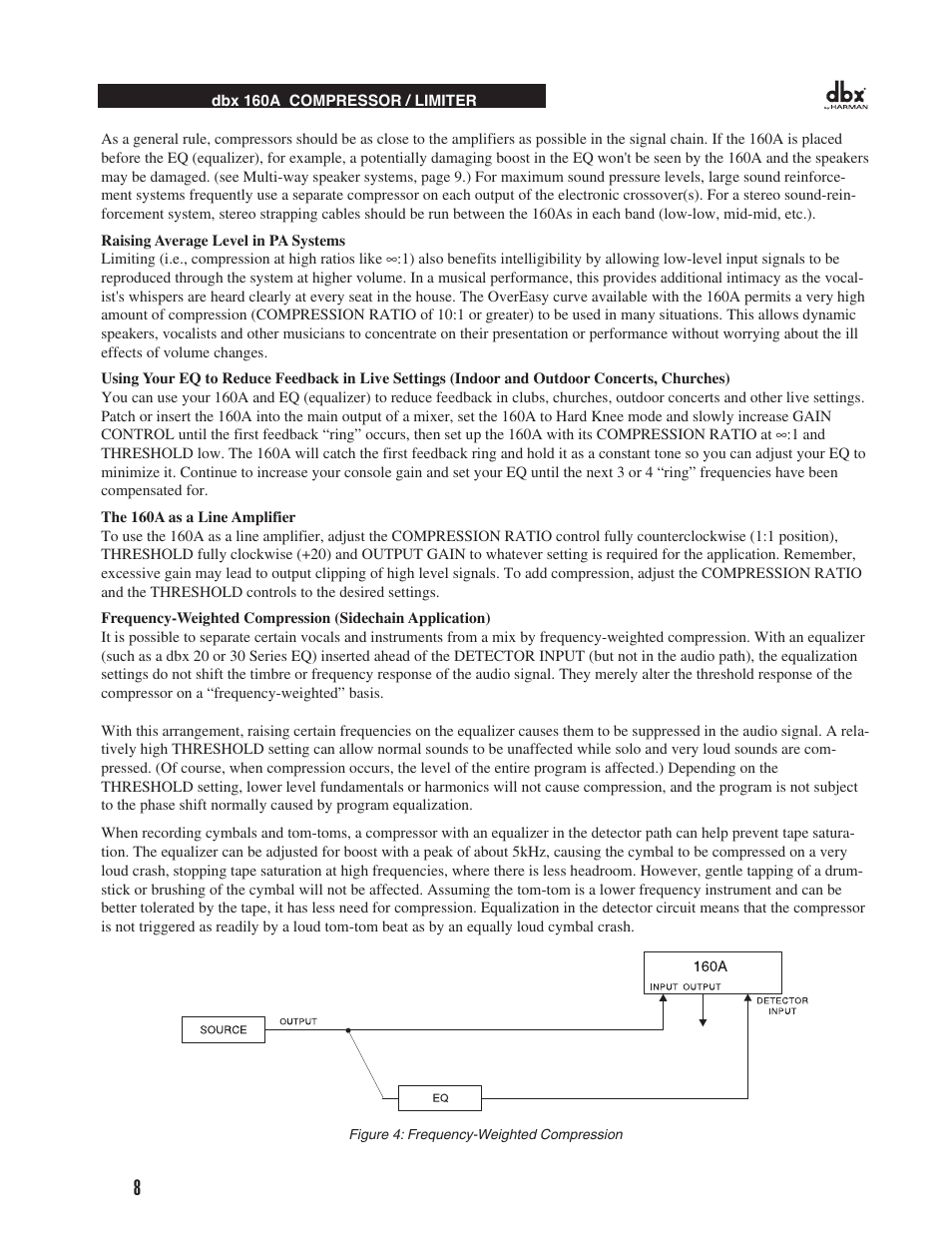 dbx 160A User Manual | Page 12 / 20