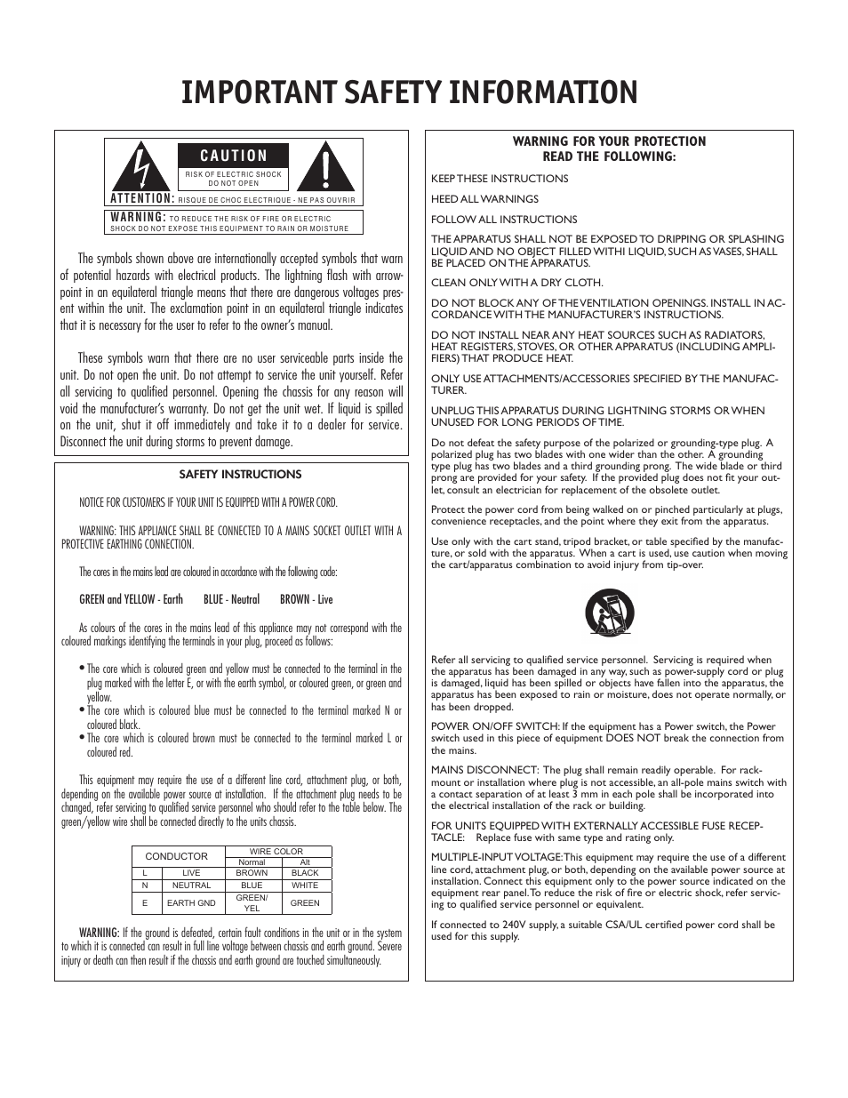 Important safety information | dbx 160A User Manual | Page 2 / 20