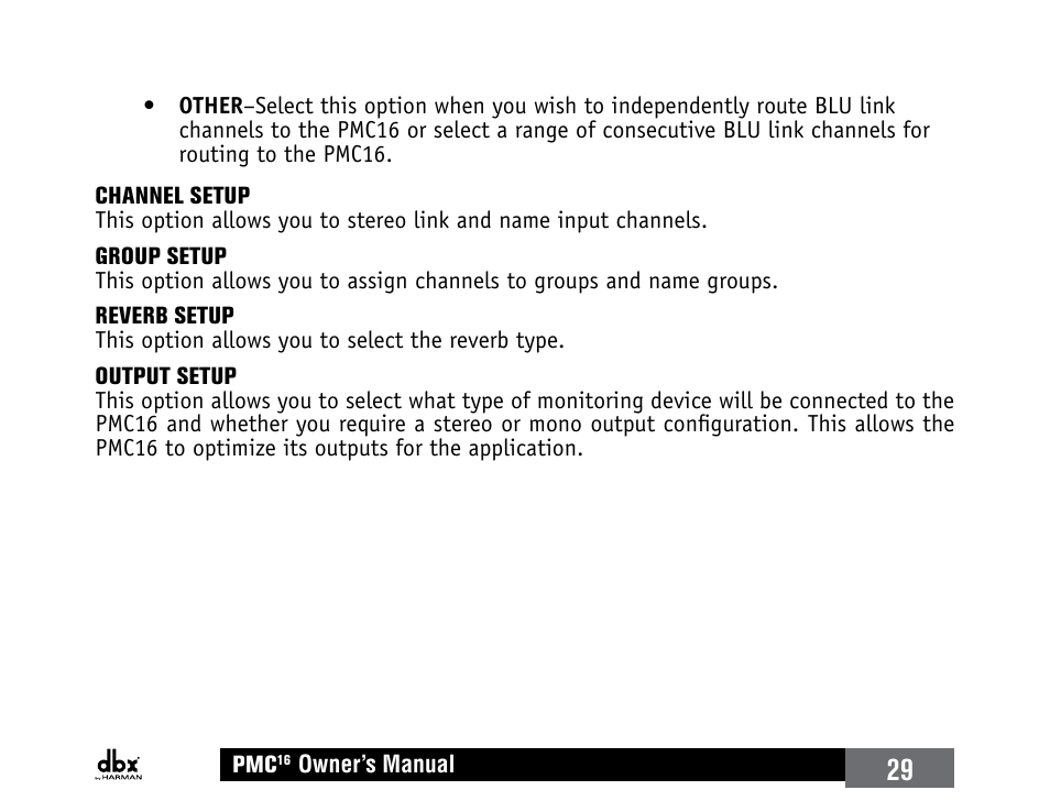 dbx PMC16 User Manual | Page 35 / 64