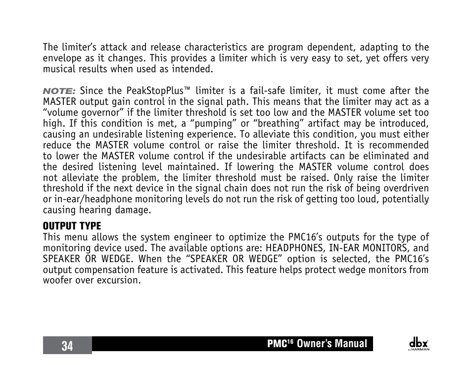 dbx PMC16 User Manual | Page 40 / 64