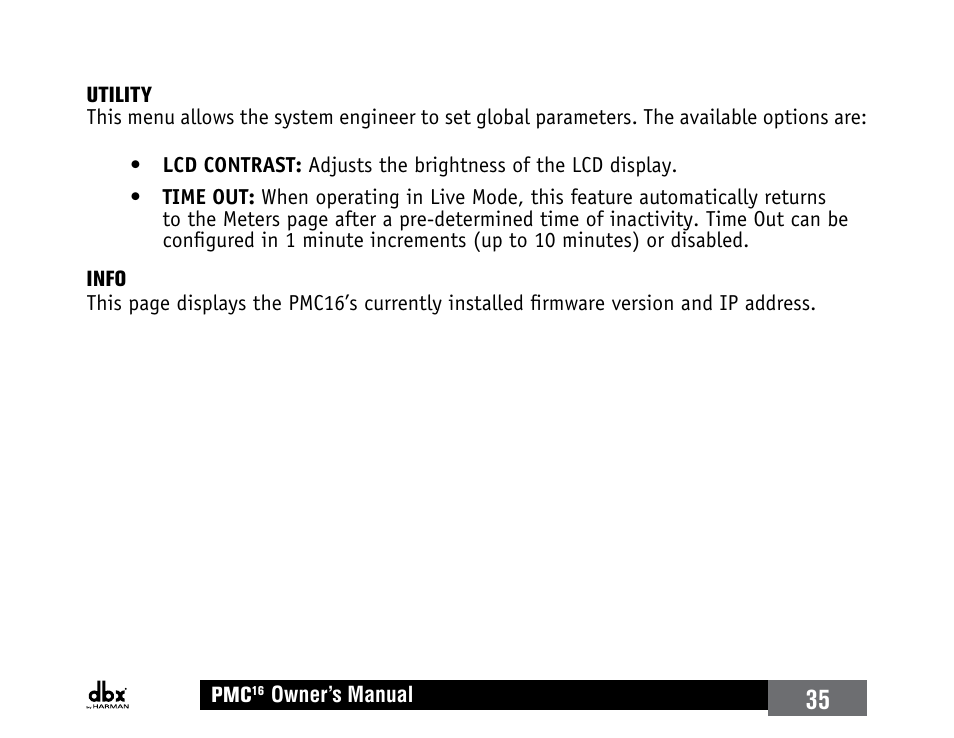 dbx PMC16 User Manual | Page 41 / 64