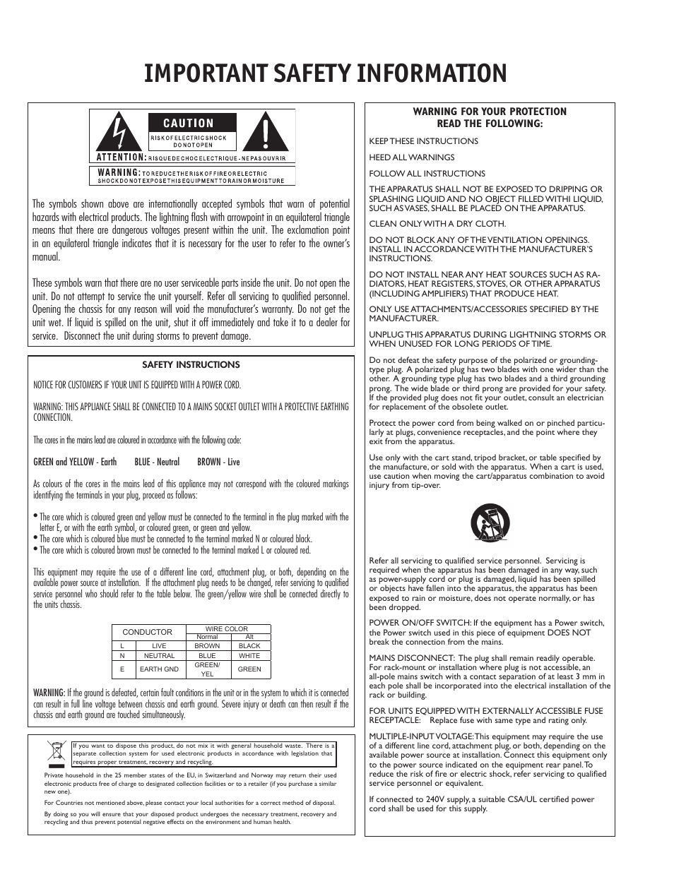 Important safety information | dbx 286s User Manual | Page 2 / 28