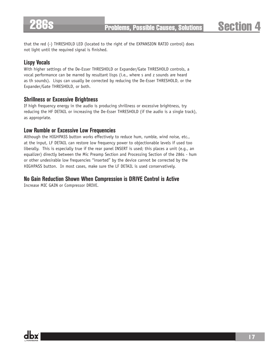 286s | dbx 286s User Manual | Page 21 / 28