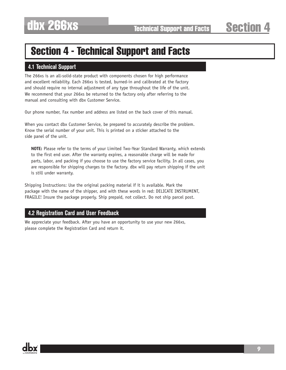 Dbx 266xs | dbx 266xs User Manual | Page 13 / 16