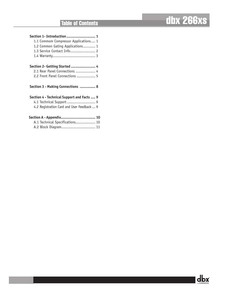 dbx 266xs User Manual | Page 4 / 16