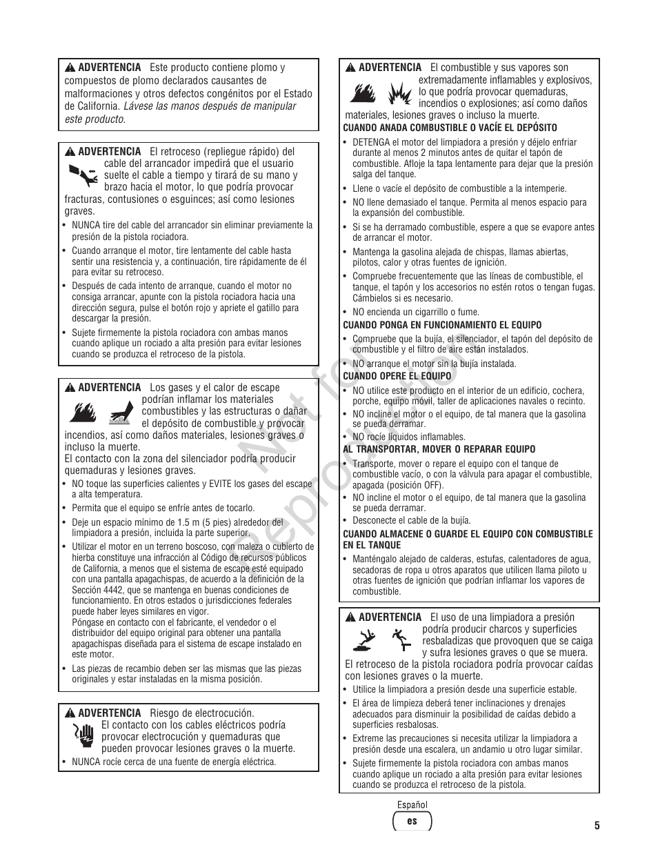 Not for reproduction | Brute 2800 PSI Pressure Washer User Manual | Page 33 / 56