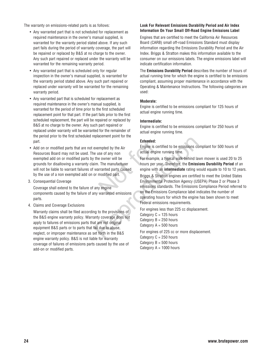 Not for reproduction | Brute 2200 PSI Pressure Washer User Manual | Page 24 / 56