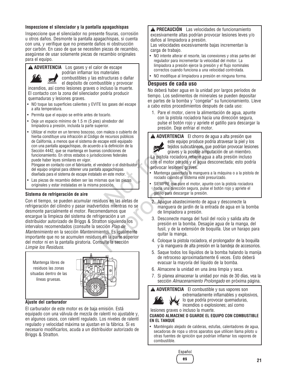 Not for reproduction | Brute 2200 PSI Pressure Washer User Manual | Page 49 / 56