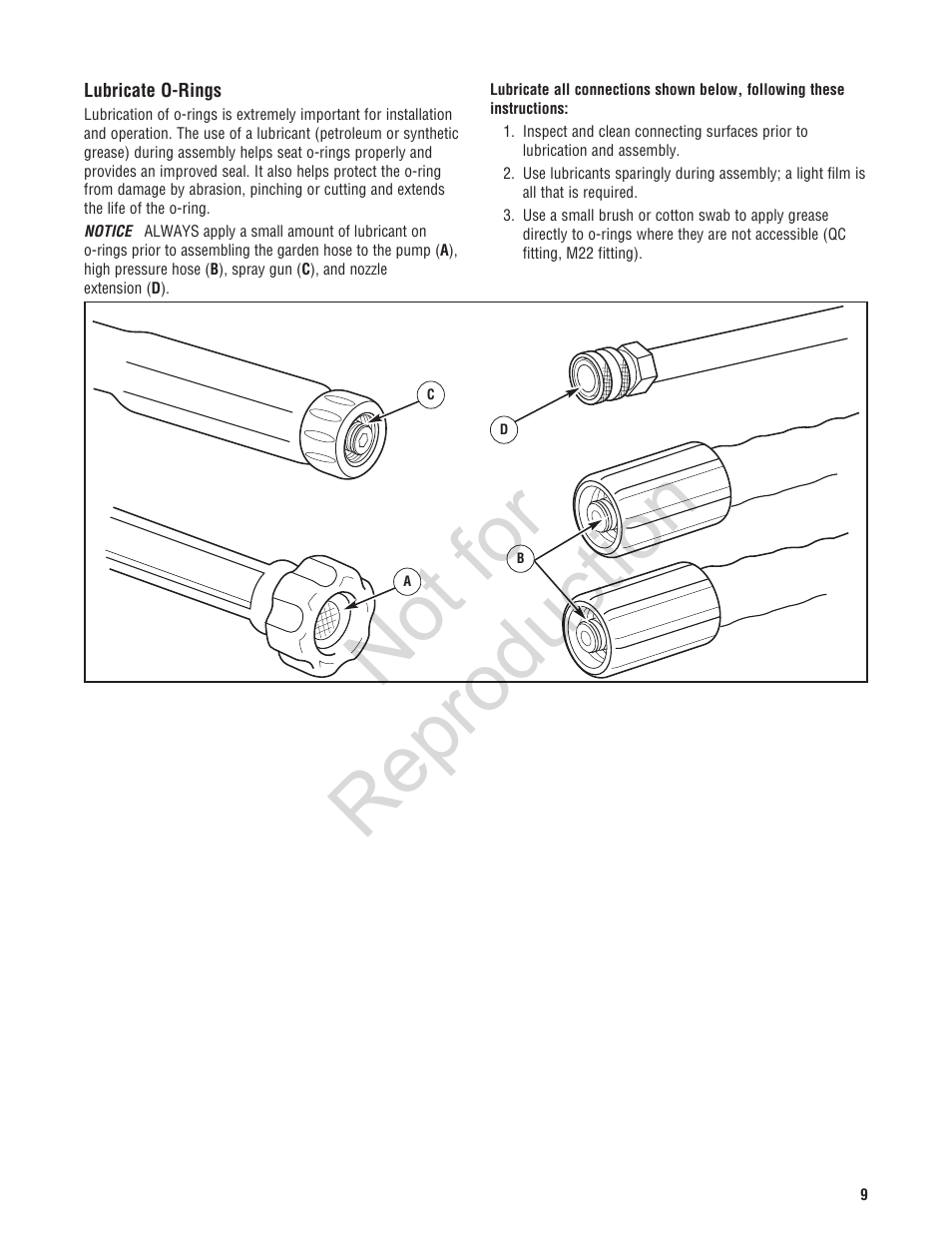 Not for reproduction | Brute 2200 PSI Pressure Washer User Manual | Page 9 / 56