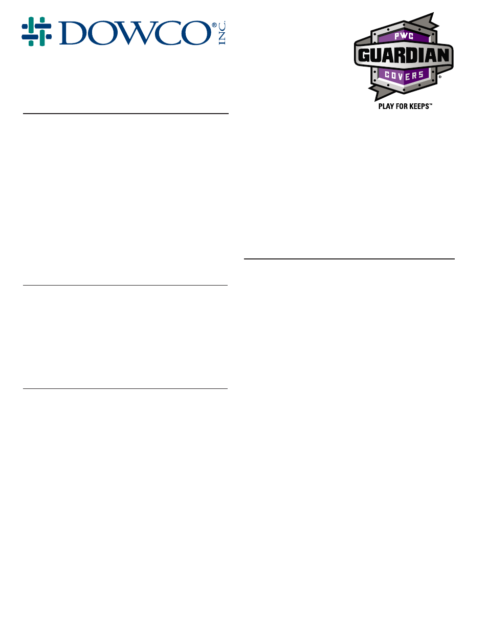 Dowco Power Sports Guardian PWC Cover User Manual | 1 page