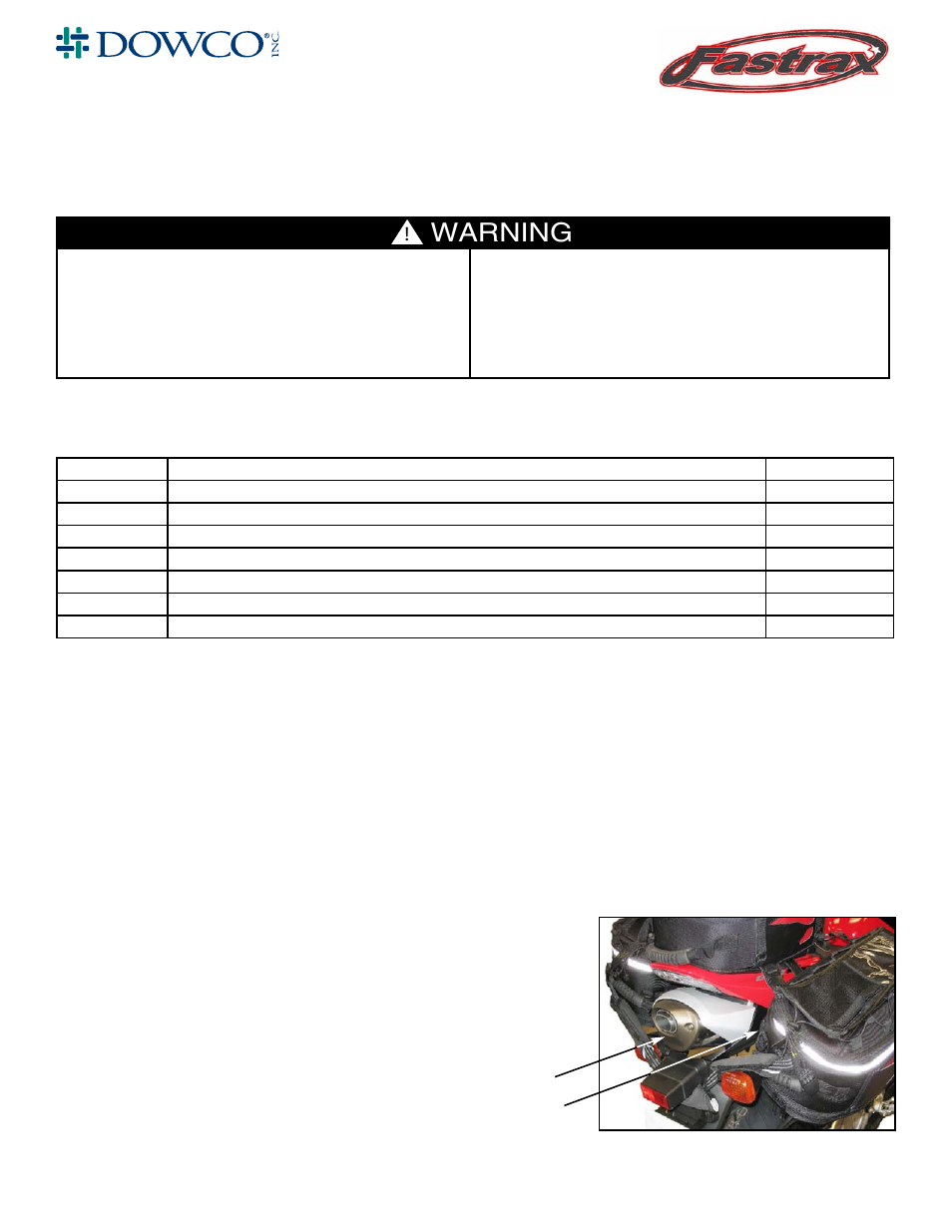 Dowco Power Sports Fastrax Saddlebags User Manual | 2 pages