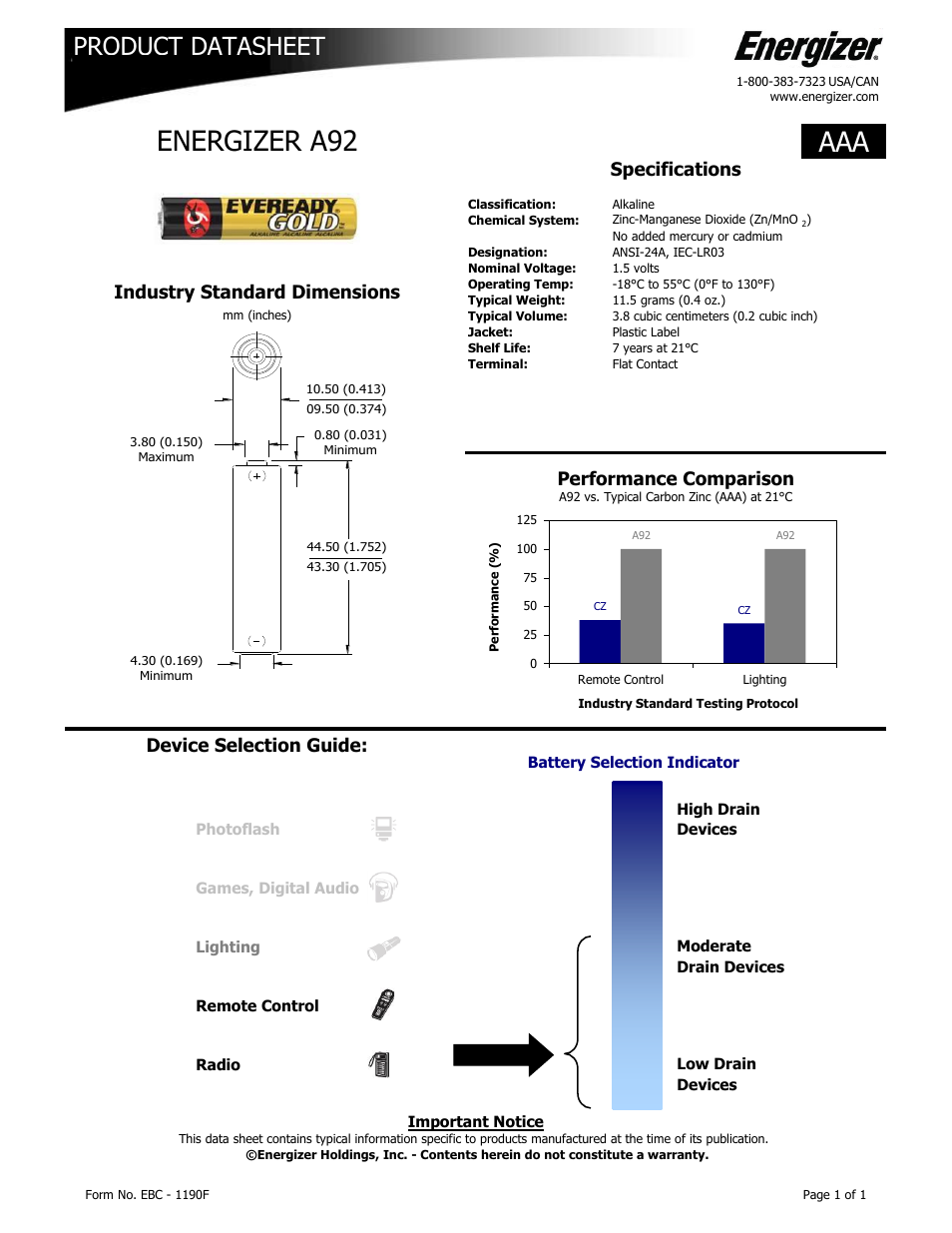 Eveready Gold AAA User Manual | 1 page