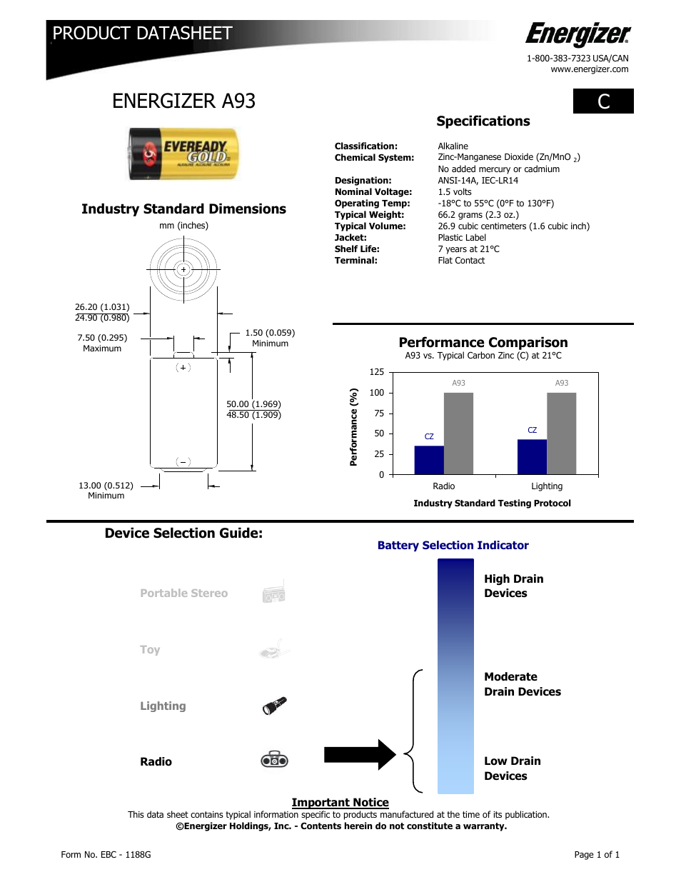 Eveready Gold C User Manual | 1 page