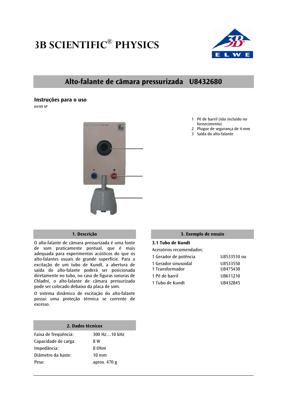 3b scientific, Physics | 3B Scientific Horn Loudspeaker User Manual | Page 11 / 12