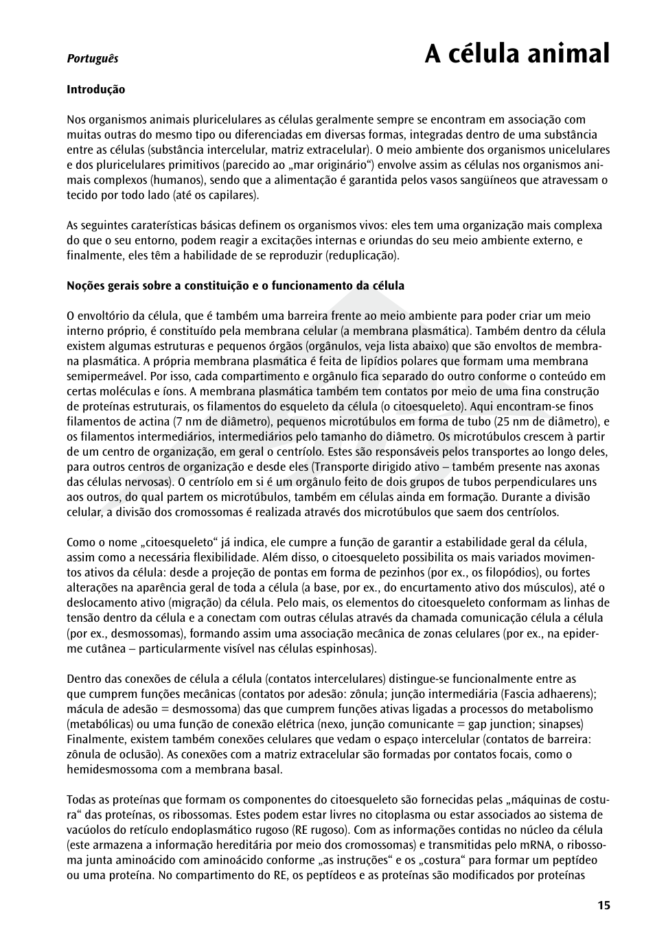A célula animal | 3B Scientific Animal cell model User Manual | Page 15 / 36