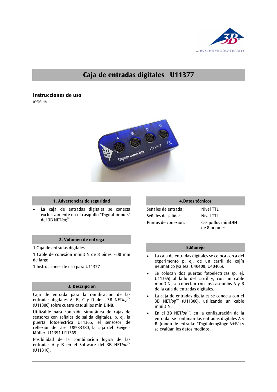 3b scientific, Physics | 3B Scientific Digital Input Box User Manual | Page 9 / 12