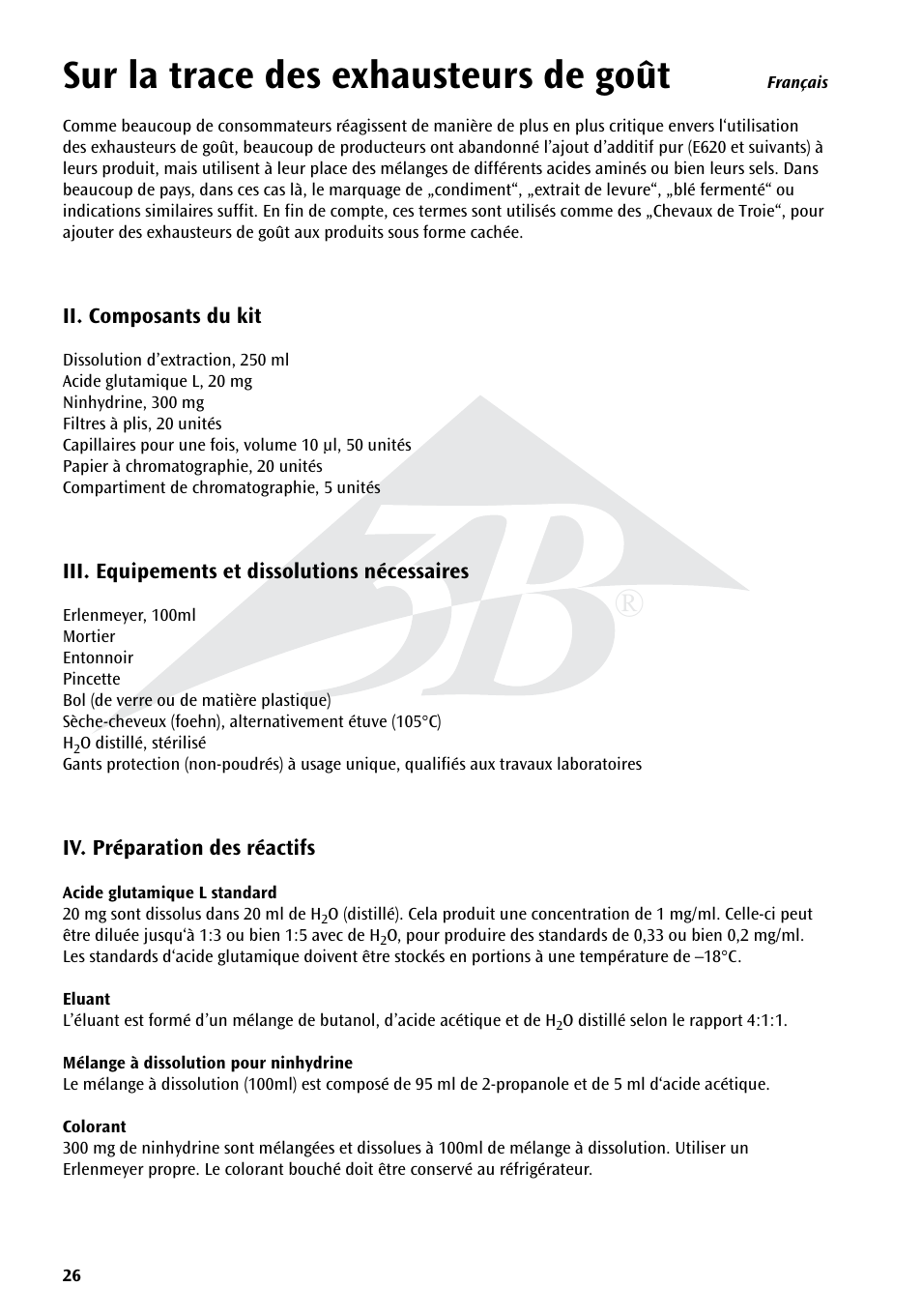 Sur la trace des exhausteurs de goût | 3B Scientific Experiment Set - On the Trail of Flavour Enhancers Brand new and topical-versatile in classroom situations User Manual | Page 26 / 48