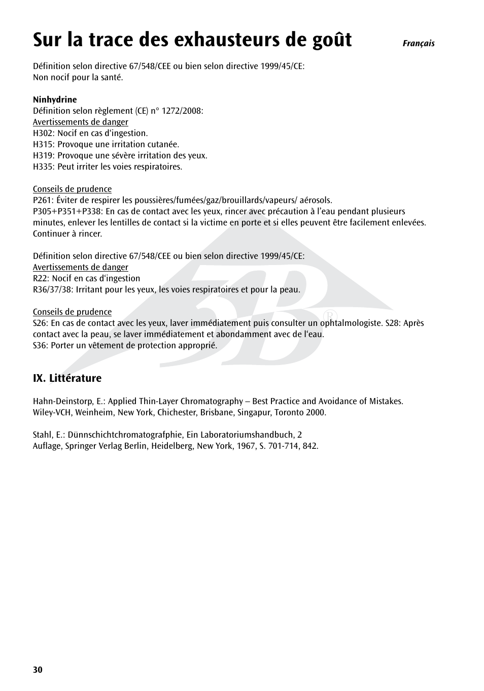 Sur la trace des exhausteurs de goût | 3B Scientific Experiment Set - On the Trail of Flavour Enhancers Brand new and topical-versatile in classroom situations User Manual | Page 30 / 48