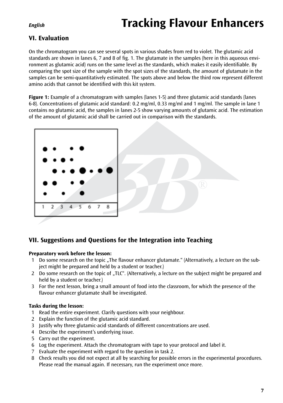 Tracking flavour enhancers | 3B Scientific Experiment Set - On the Trail of Flavour Enhancers Brand new and topical-versatile in classroom situations User Manual | Page 7 / 48