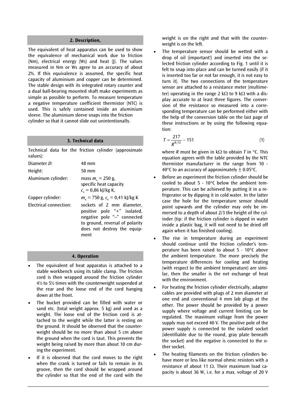 3B Scientific Heat Equivalent Apparatus User Manual | Page 2 / 6