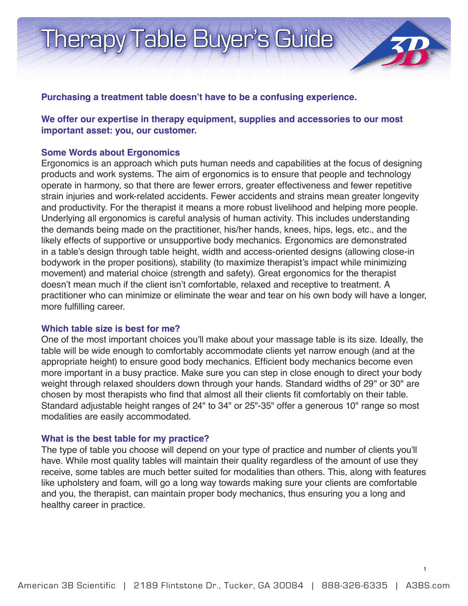 3B Scientific Low Platform Mat Table User Manual | 2 pages