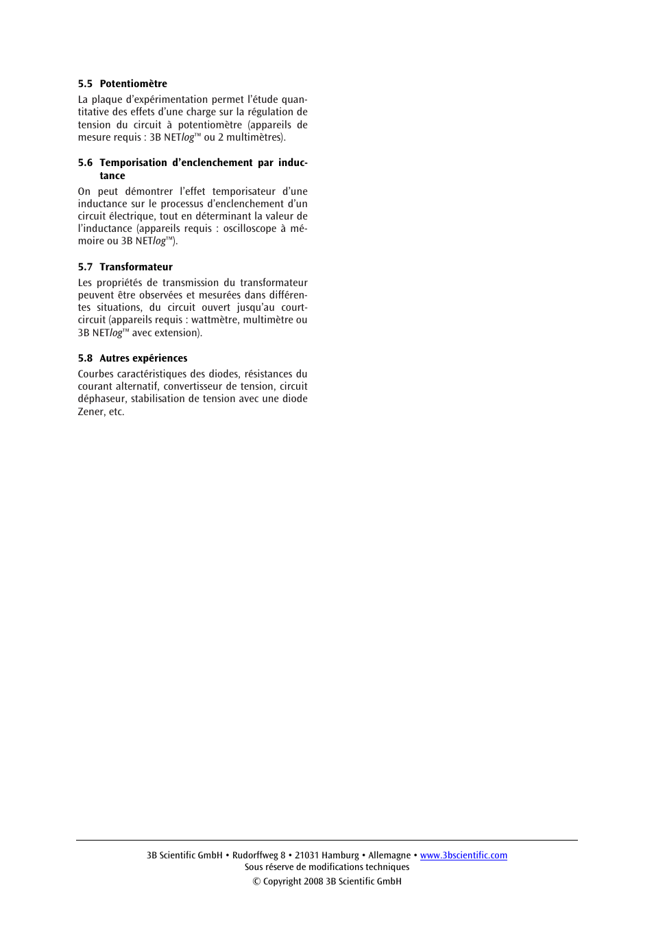 3B Scientific Basic Experiment Board (115 V, 50__60 Hz) User Manual | Page 12 / 24