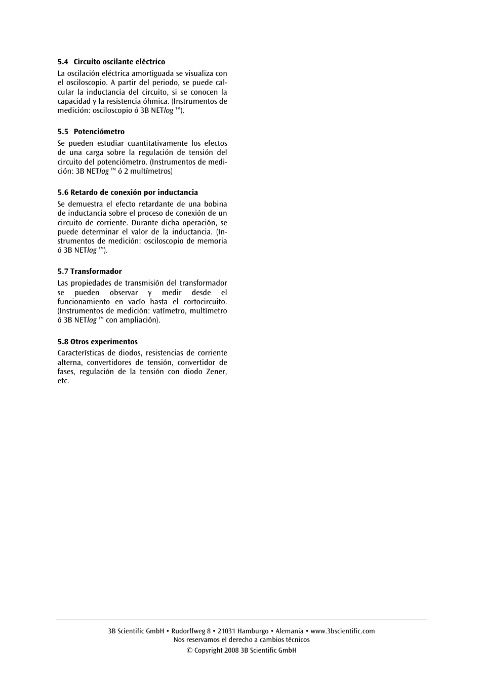 3B Scientific Basic Experiment Board (115 V, 50__60 Hz) User Manual | Page 20 / 24