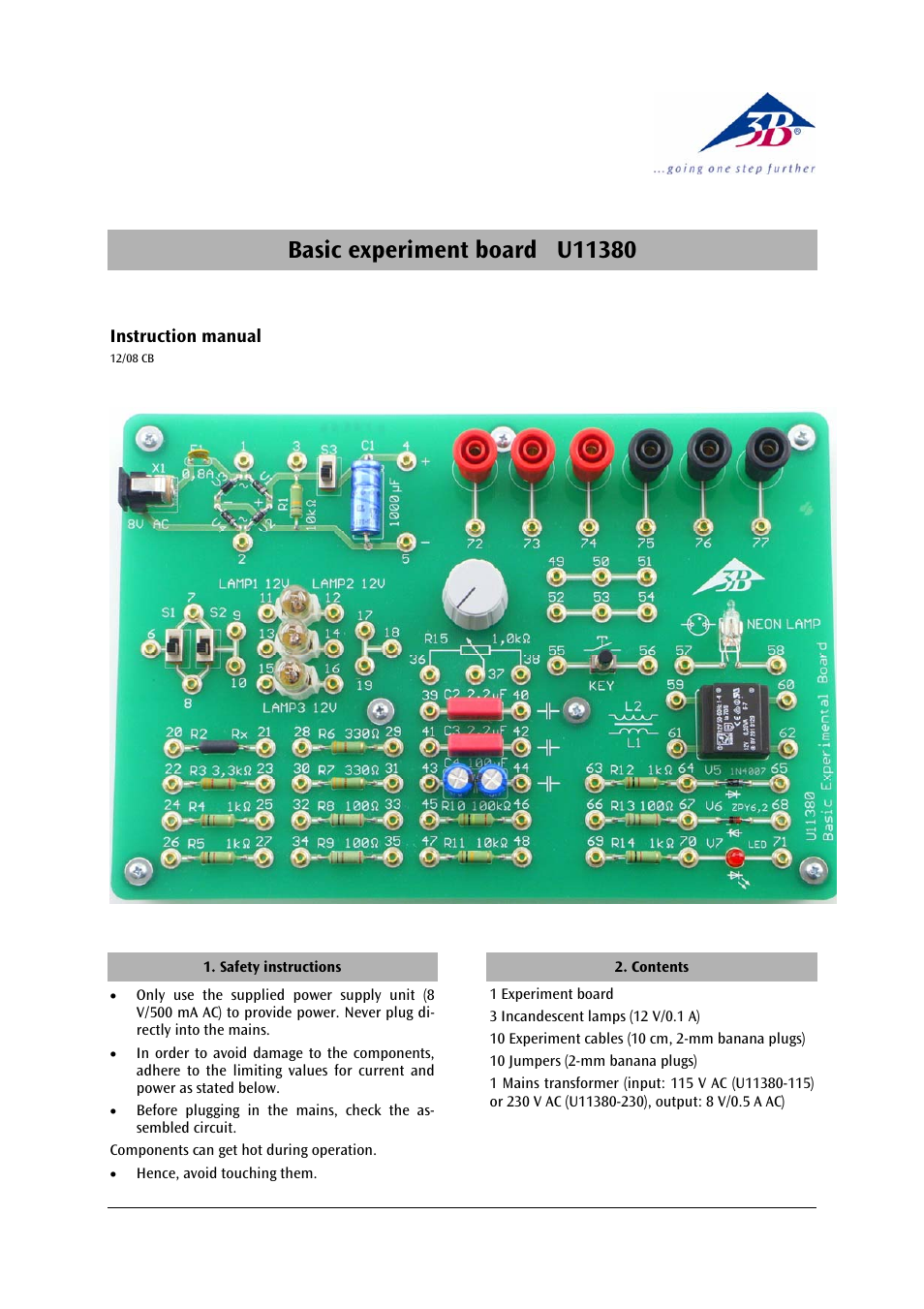 3b scientific, Physics | 3B Scientific Basic Experiment Board (115 V, 50__60 Hz) User Manual | Page 5 / 24