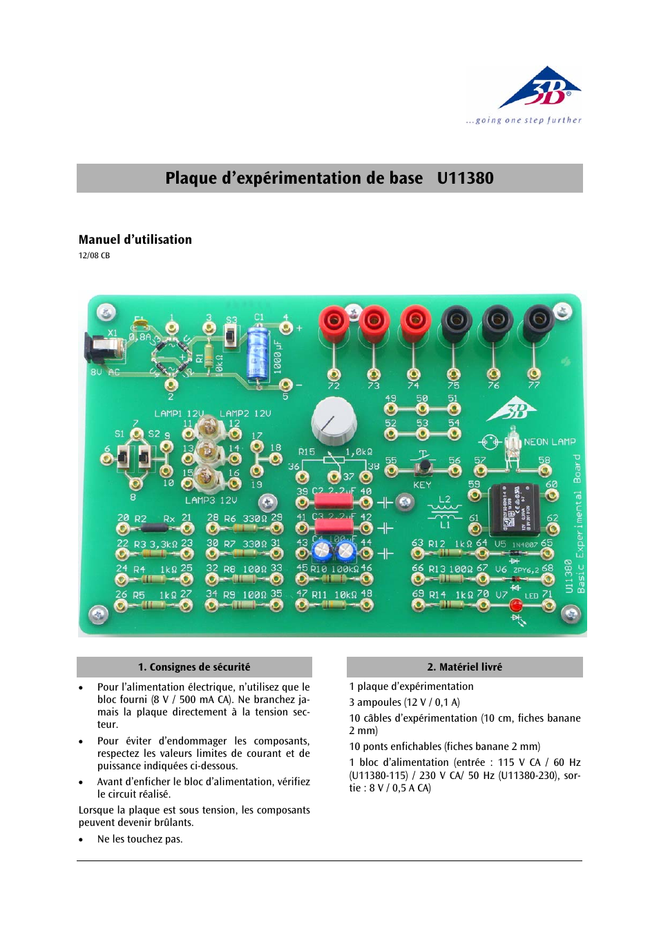 3b scientific, Physics | 3B Scientific Basic Experiment Board (115 V, 50__60 Hz) User Manual | Page 9 / 24