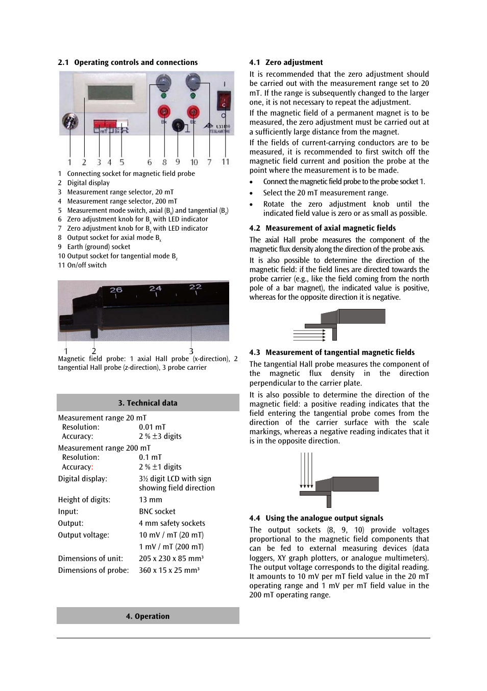 3B Scientific Digital Teslameter with Probe (230 V, 50__60 Hz) User Manual | Page 2 / 4
