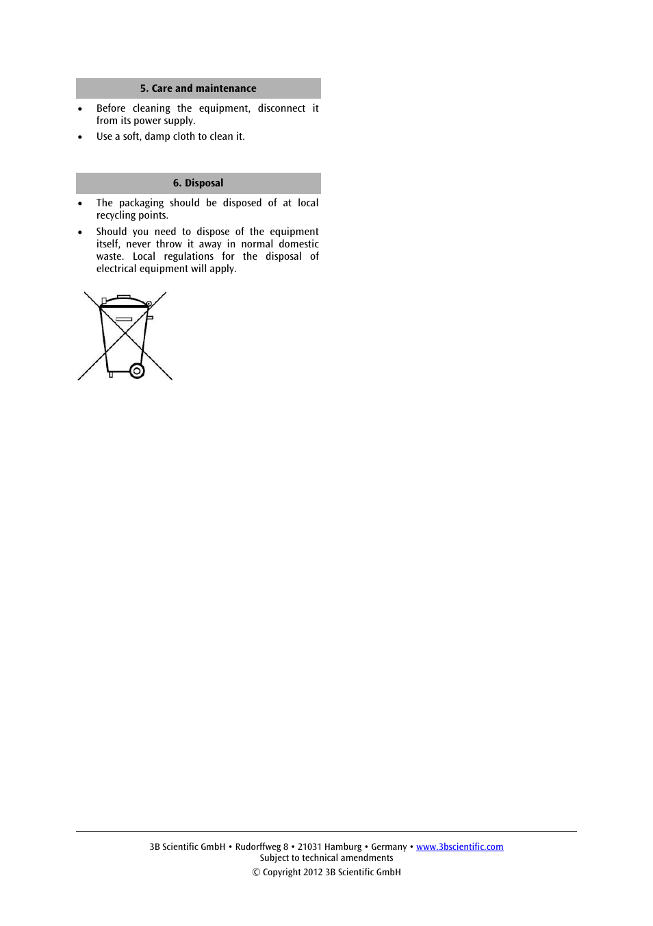 3B Scientific Digital Teslameter with Probe (230 V, 50__60 Hz) User Manual | Page 3 / 4